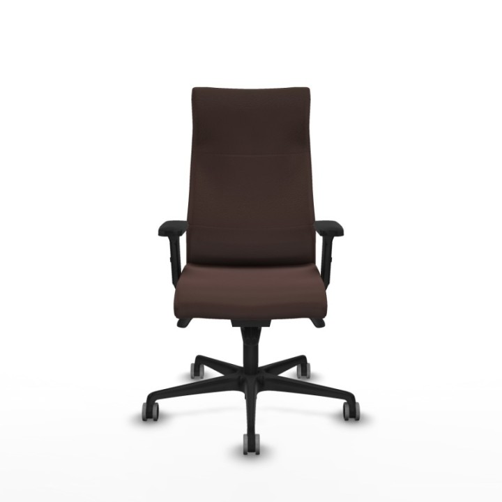 Albacete dirección sincro similpiel marrón oscuro brazos 2D base nailon ruedas 65 engomadas