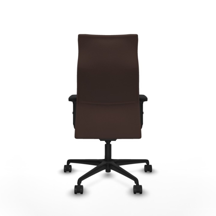 Albacete dirección sincro similpiel marrón oscuro brazos 2D base nailon ruedas 65 nailon