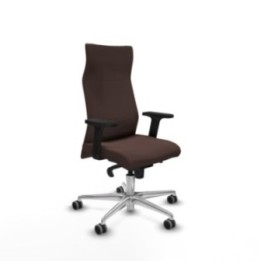 Albacete dirección sincro similpiel marrón oscuro brazos 2D base aluminio ruedas 65 engomadas