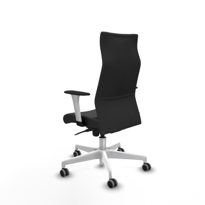 Albacete dirección sincro similpiel gris oscuro brazos 1D blancos base blanca ruedas 65 engomadas