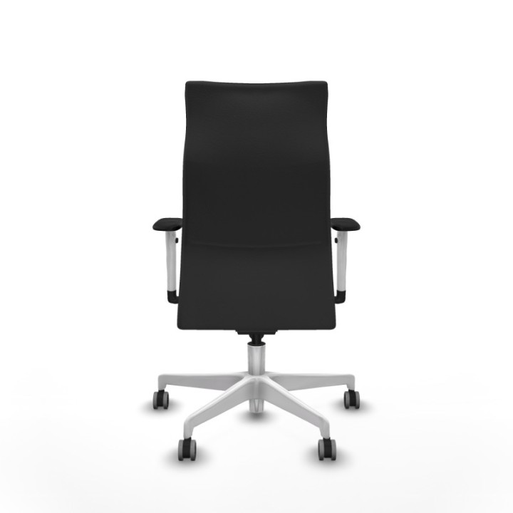 Albacete dirección sincro similpiel gris oscuro brazos 1D blancos base blanca ruedas 65 engomadas