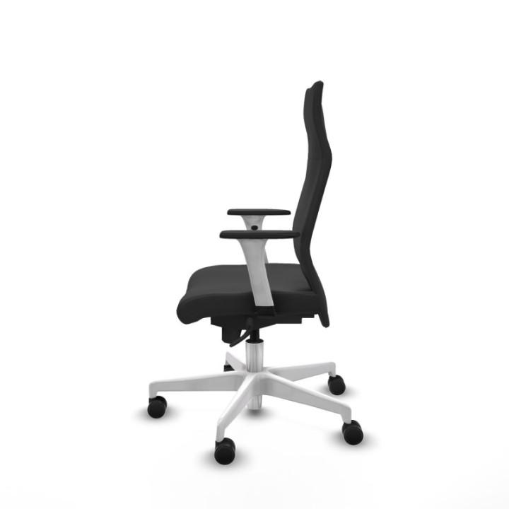 Albacete dirección sincro similpiel gris oscuro brazos 1D blancos base blanca ruedas 65 nailon