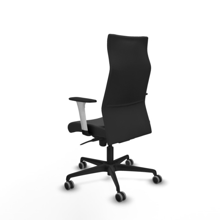 Albacete dirección sincro similpiel gris oscuro brazos 1D blancos base nailon ruedas 65 engomadas