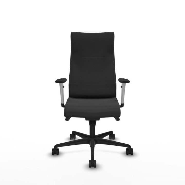 Albacete dirección sincro similpiel gris oscuro brazos 1D blancos base nailon ruedas 65 nailon