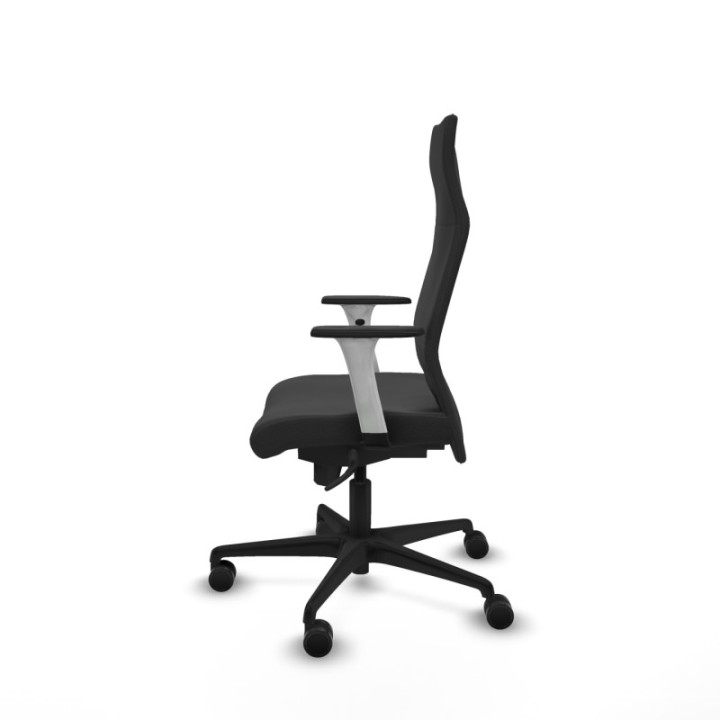 Albacete dirección sincro similpiel gris oscuro brazos 1D blancos base nailon ruedas 65 nailon