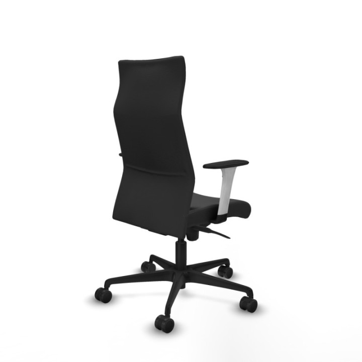 Albacete dirección sincro similpiel gris oscuro brazos 1D blancos base nailon ruedas 65 nailon