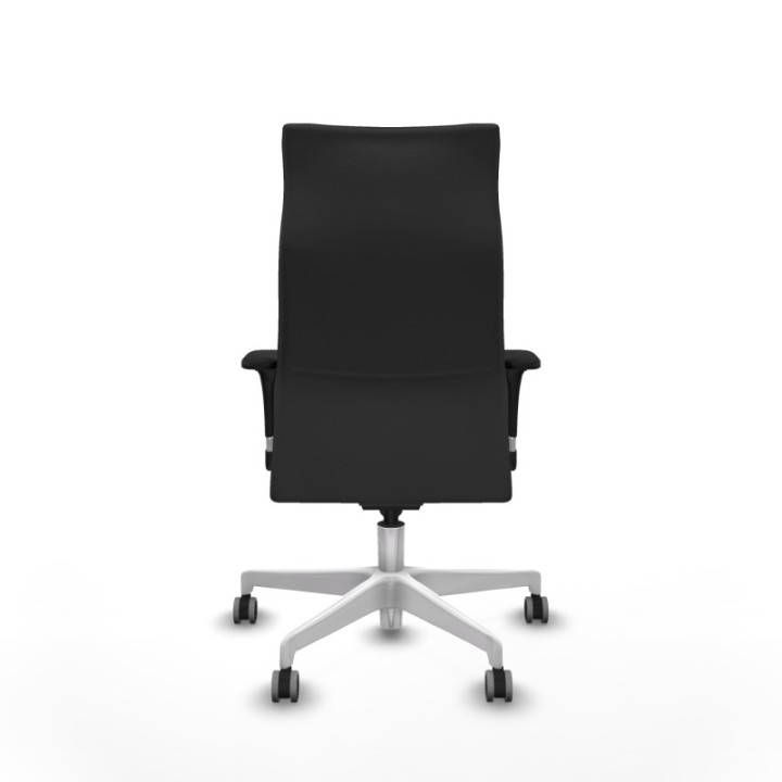 Albacete dirección sincro similpiel gris oscuro brazos 1D cromados base blanca ruedas 65 engomadas