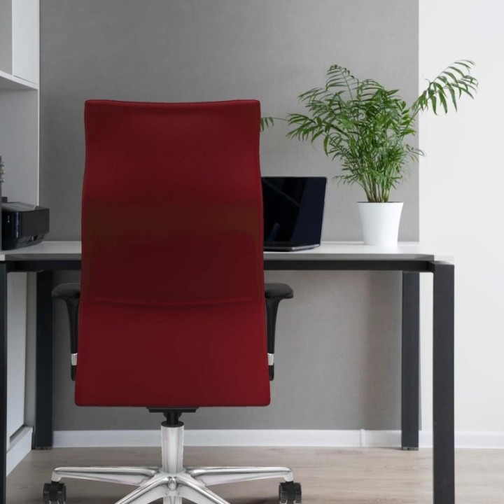 Albacete dirección sincro similpiel gris oscuro brazos 1D cromados base aluminio ruedas 65 nailon