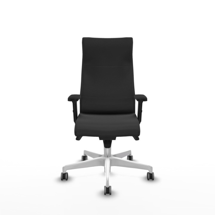 Albacete dirección sincro similpiel gris oscuro brazos 2D base blanca ruedas 65 engomadas