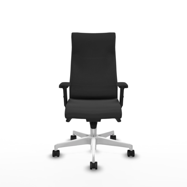 Albacete dirección sincro similpiel gris oscuro brazos 2D base blanca ruedas 65 nailon