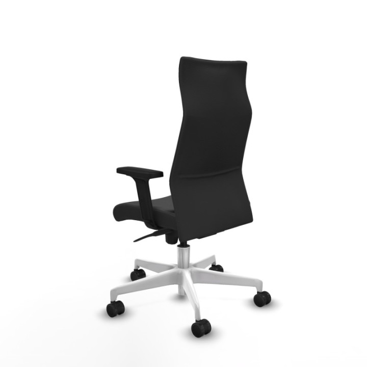 Albacete dirección sincro similpiel gris oscuro brazos 2D base blanca ruedas 65 nailon