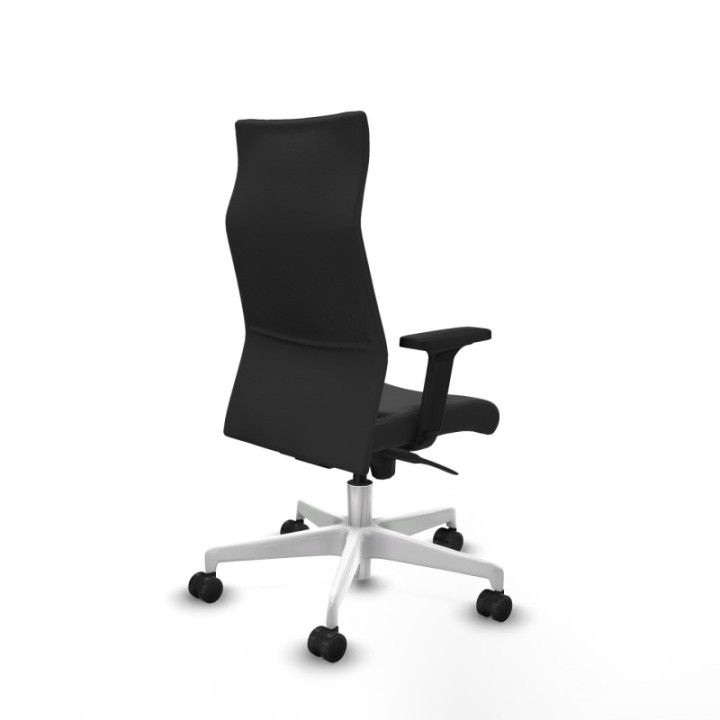 Albacete dirección sincro similpiel gris oscuro brazos 2D base blanca ruedas 65 nailon