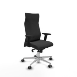 Albacete dirección sincro similpiel gris oscuro brazos 2D base aluminio ruedas 65 engomadas