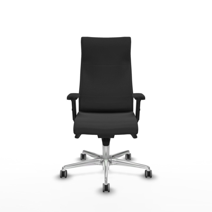 Albacete dirección sincro similpiel gris oscuro brazos 2D base aluminio ruedas 65 engomadas