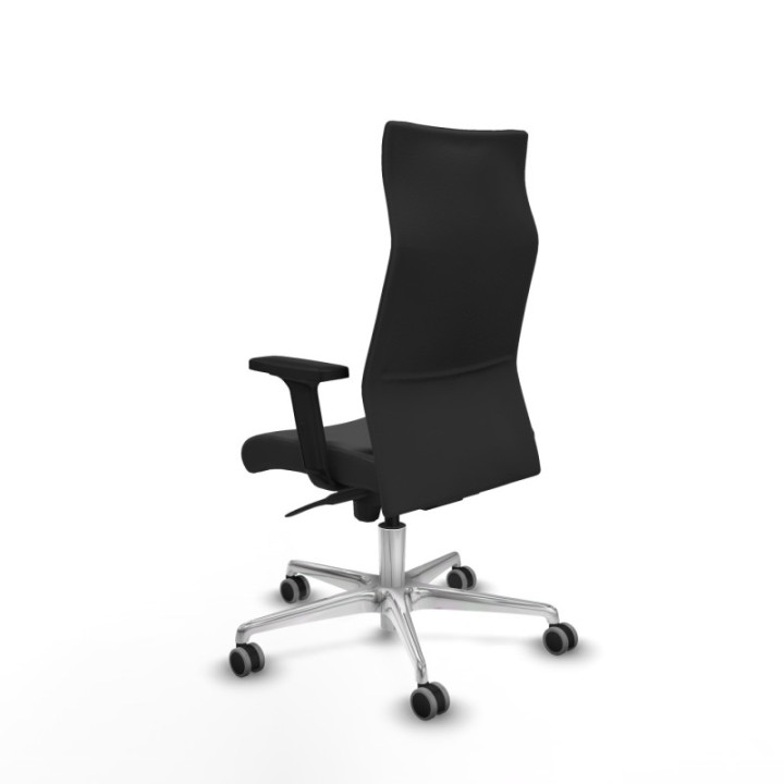 Albacete dirección sincro similpiel gris oscuro brazos 2D base aluminio ruedas 65 engomadas