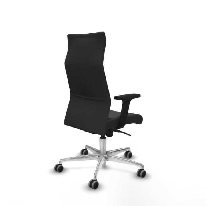 Albacete dirección sincro similpiel gris oscuro brazos 2D base aluminio ruedas 65 engomadas