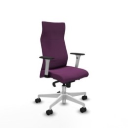 Albacete dirección sincro similpiel morado brazos 1D blancos base blanca ruedas 65 nailon