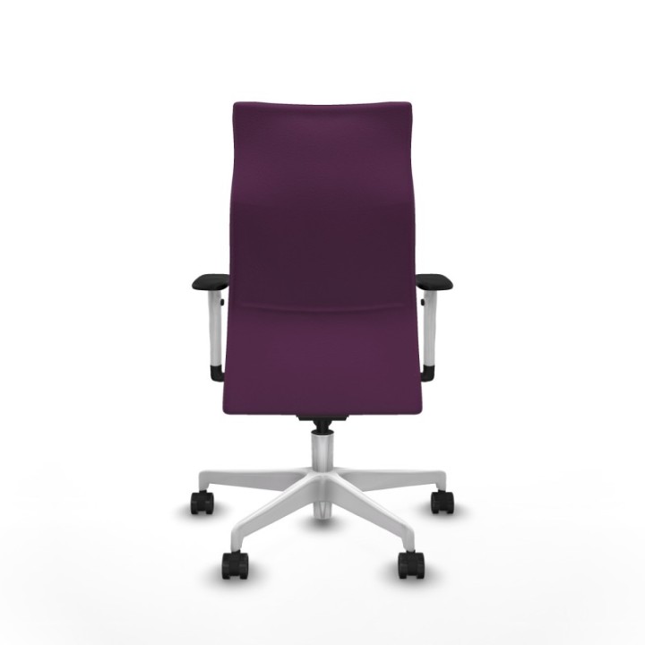 Albacete dirección sincro similpiel morado brazos 1D blancos base blanca ruedas 65 nailon