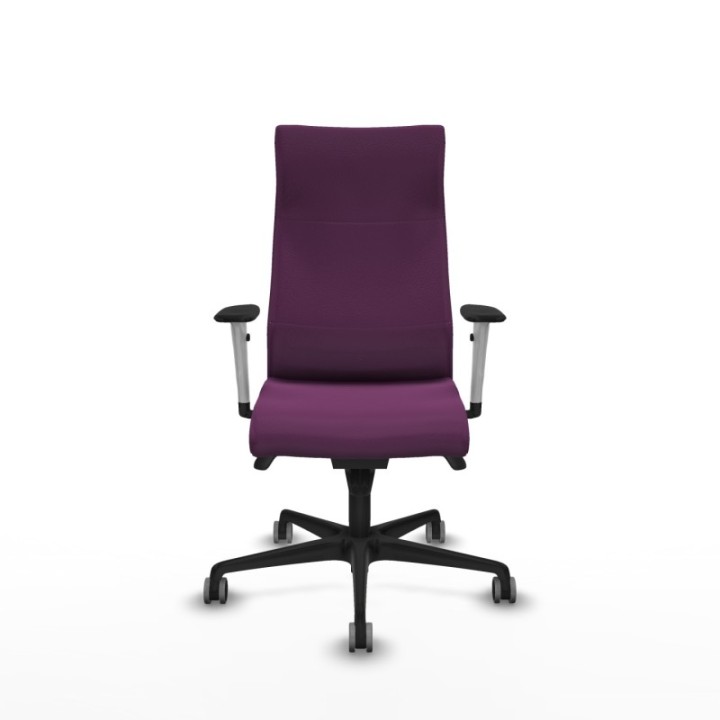 Albacete dirección sincro similpiel morado brazos 1D blancos base nailon ruedas 65 engomadas