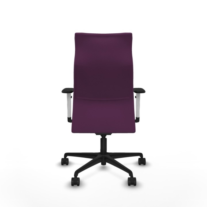 Albacete dirección sincro similpiel morado brazos 1D blancos base nailon ruedas 65 nailon