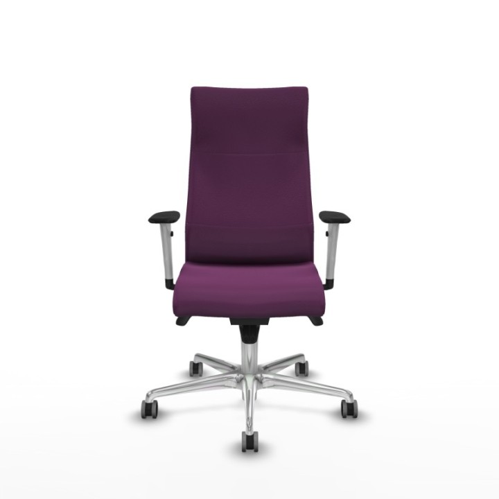 Albacete dirección sincro similpiel morado brazos 1D blancos base aluminio ruedas 65 engomadas