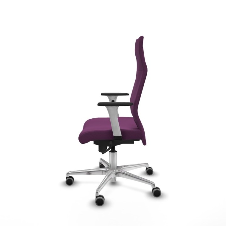 Albacete dirección sincro similpiel morado brazos 1D blancos base aluminio ruedas 65 engomadas