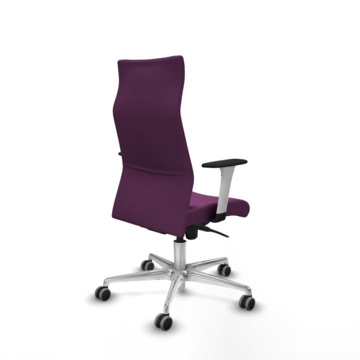 Albacete dirección sincro similpiel morado brazos 1D blancos base aluminio ruedas 65 engomadas