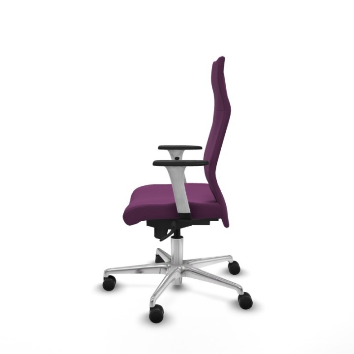 Albacete dirección sincro similpiel morado brazos 1D blancos base aluminio ruedas 65 nailon