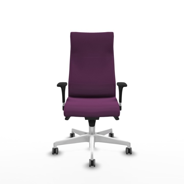 Albacete dirección sincro similpiel morado brazos 1D cromados base blanca ruedas 65 engomadas