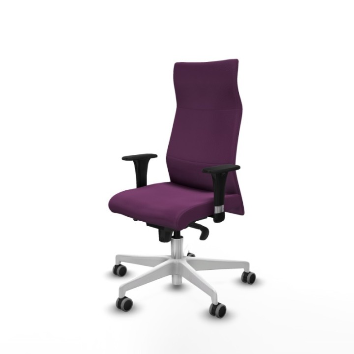 Albacete dirección sincro similpiel morado brazos 1D cromados base blanca ruedas 65 engomadas