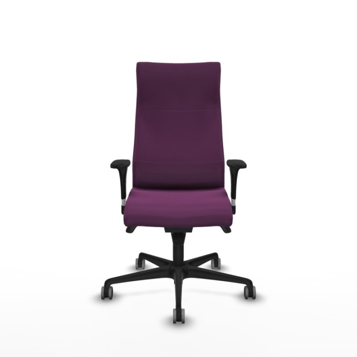 Albacete dirección sincro similpiel morado brazos 1D cromados base nailon ruedas 65 engomadas