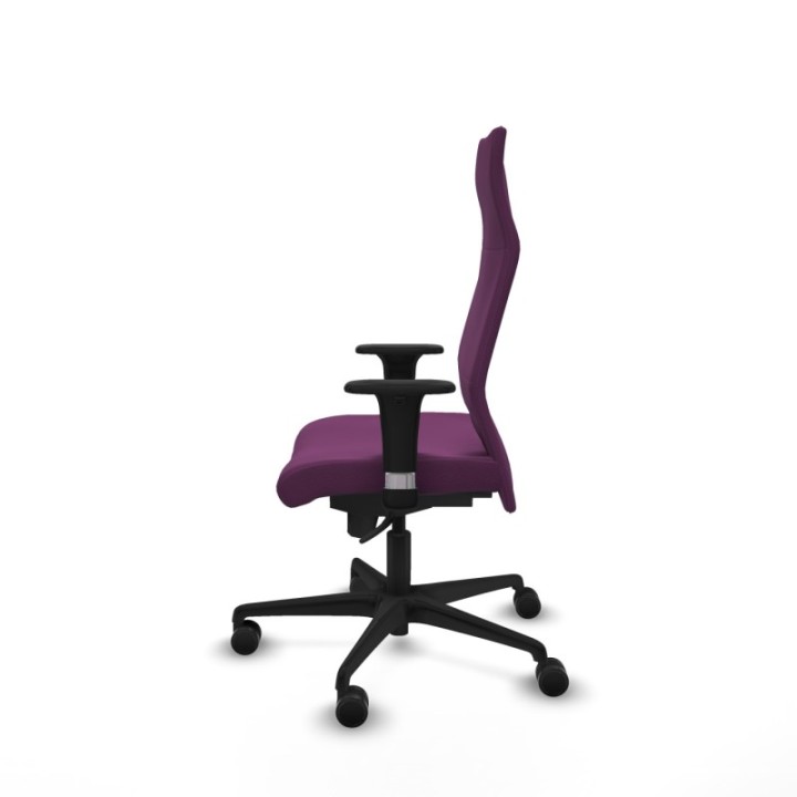 Albacete dirección sincro similpiel morado brazos 1D cromados base nailon ruedas 65 nailon