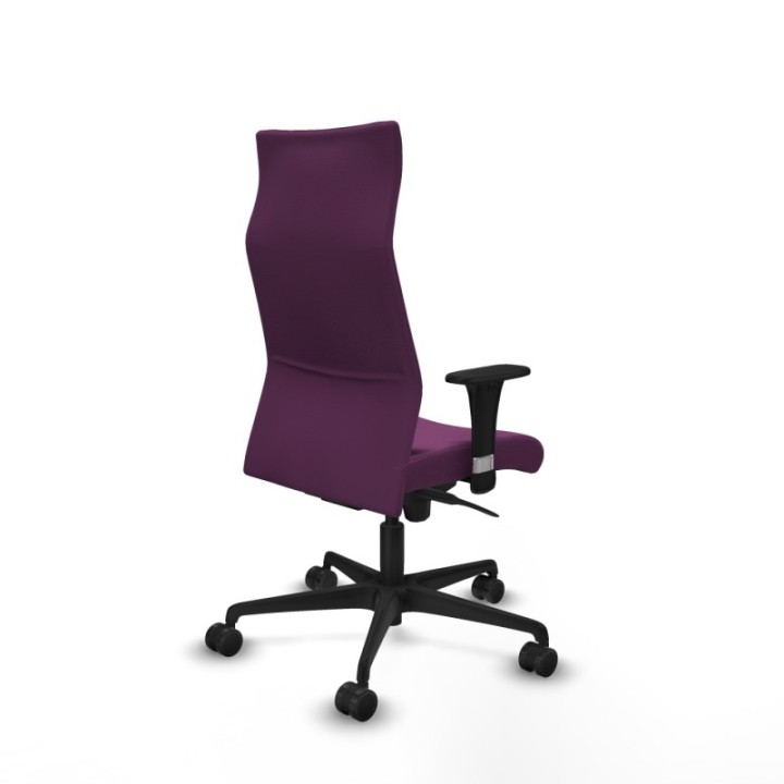 Albacete dirección sincro similpiel morado brazos 1D cromados base nailon ruedas 65 nailon