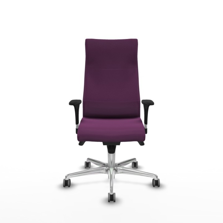 Albacete dirección sincro similpiel morado brazos 1D cromados base aluminio ruedas 65 engomadas