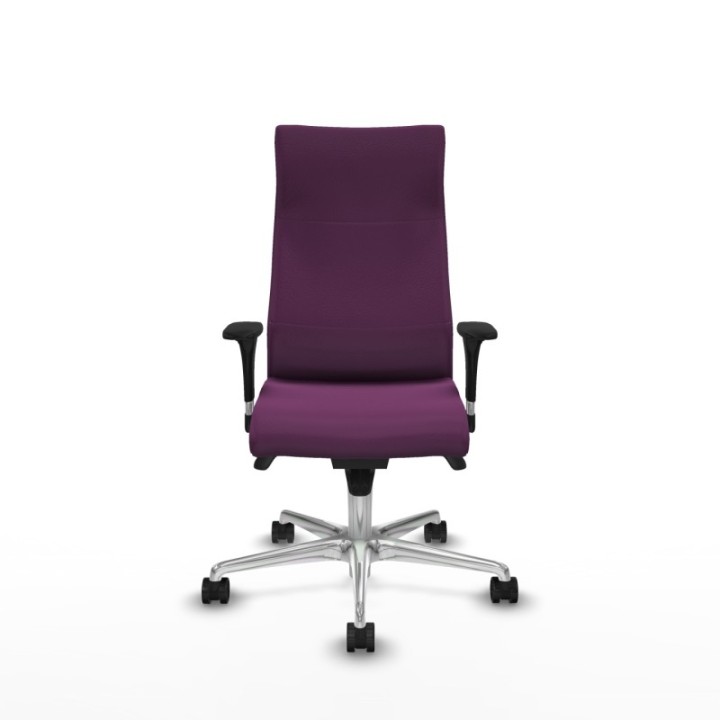 Albacete dirección sincro similpiel morado brazos 1D cromados base aluminio ruedas 65 nailon