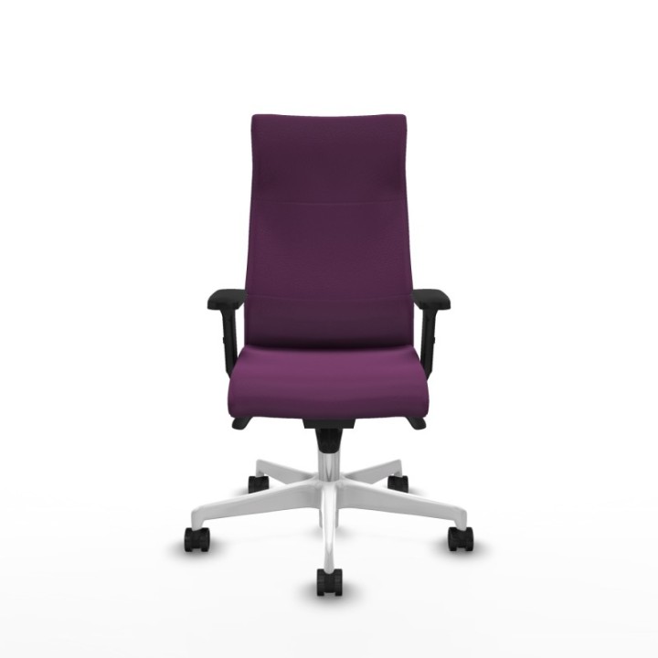 Albacete dirección sincro similpiel morado brazos 2D base blanca ruedas 65 nailon