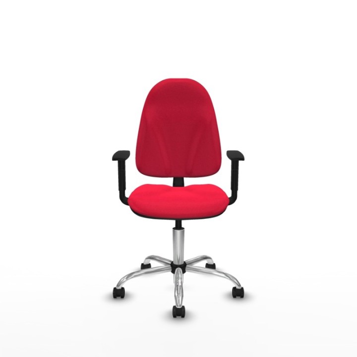 Algarra CP bali rojo brazos 1D base cromada ruedas autofrenantes 50mm