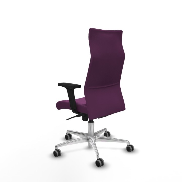 Albacete dirección sincro similpiel morado brazos 2D base aluminio ruedas 65 engomadas