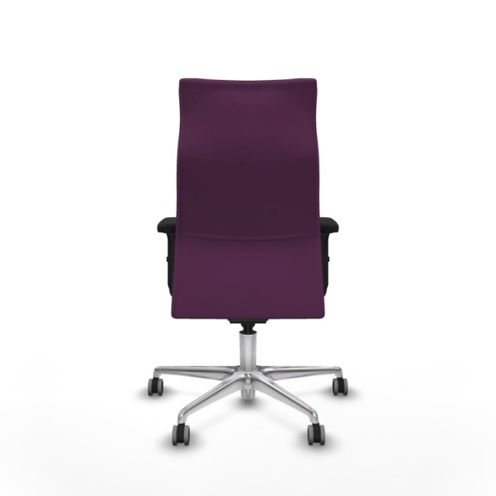 Albacete dirección sincro similpiel morado brazos 2D base aluminio ruedas 65 engomadas