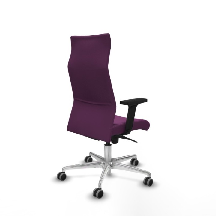 Albacete dirección sincro similpiel morado brazos 2D base aluminio ruedas 65 engomadas