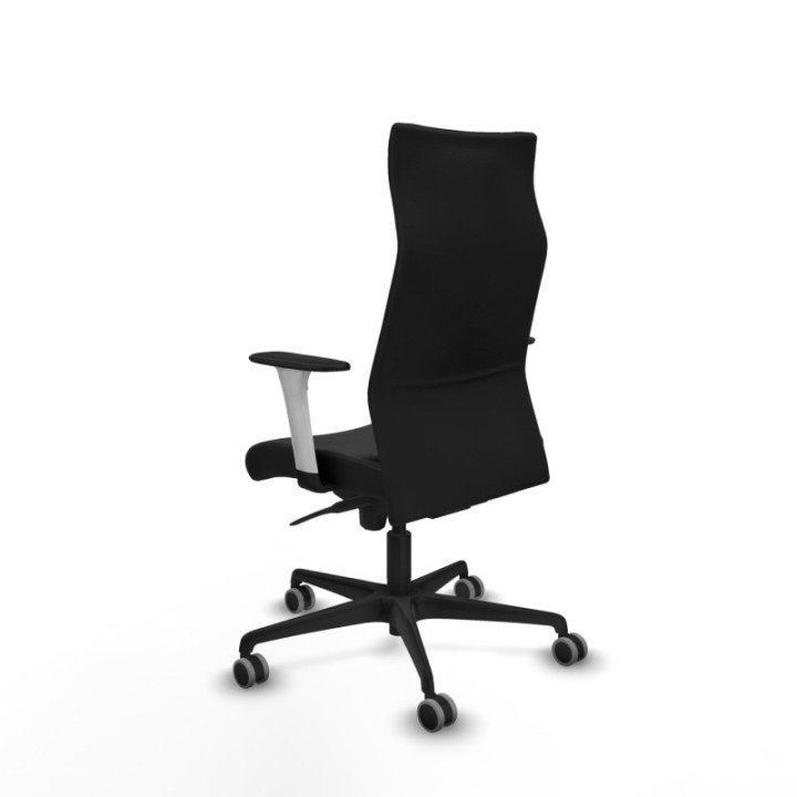 Albacete dirección sincro similpiel negro brazos 1D blancos base nailon ruedas 65 engomadas