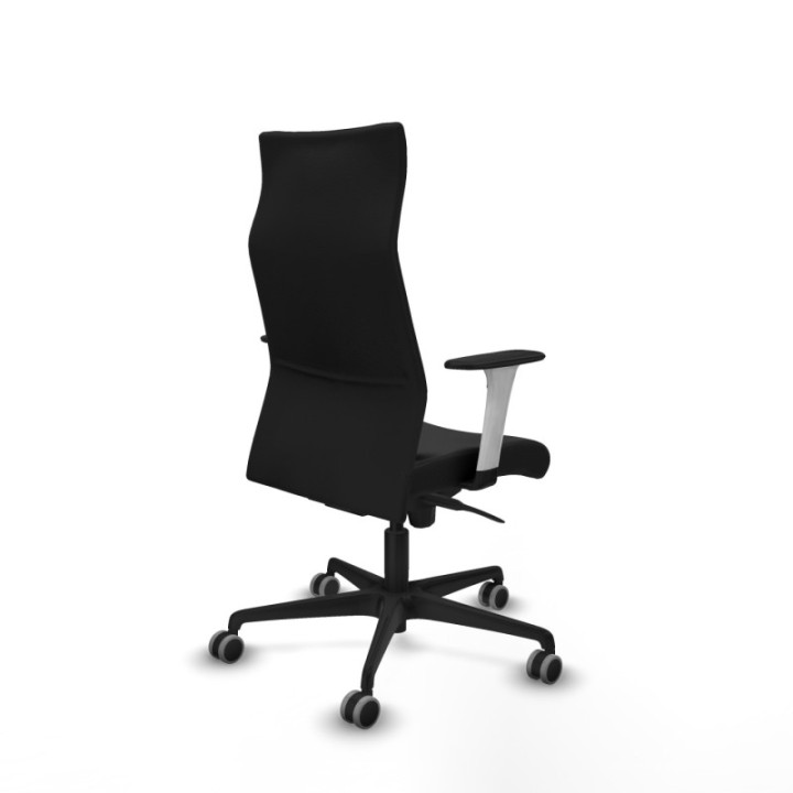 Albacete dirección sincro similpiel negro brazos 1D blancos base nailon ruedas 65 engomadas