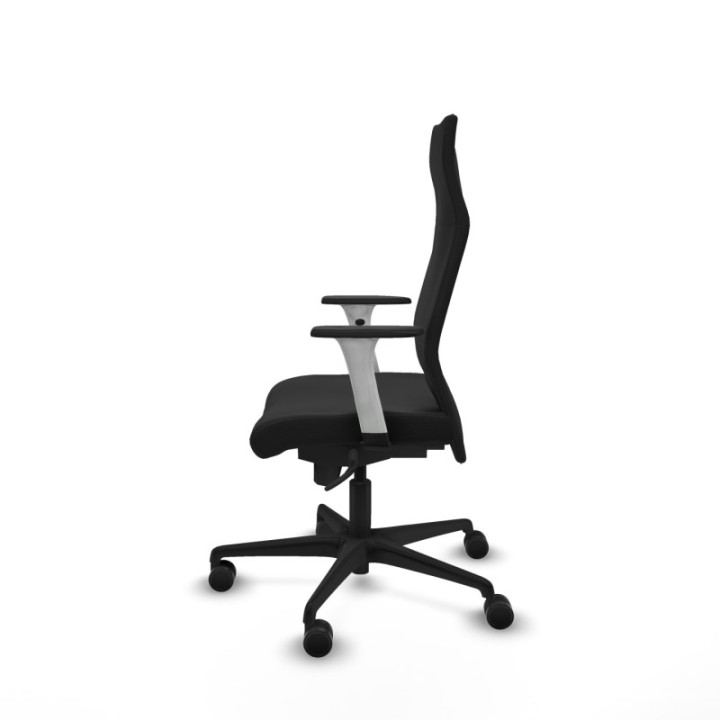 Albacete dirección sincro similpiel negro brazos 1D blancos base nailon ruedas 65 nailon