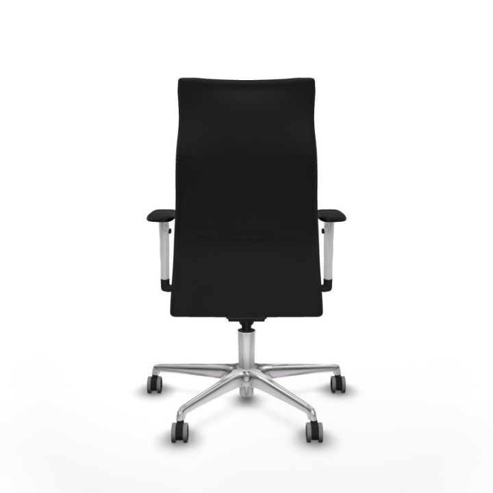 Albacete dirección sincro similpiel negro brazos 1D blancos base aluminio ruedas 65 engomadas