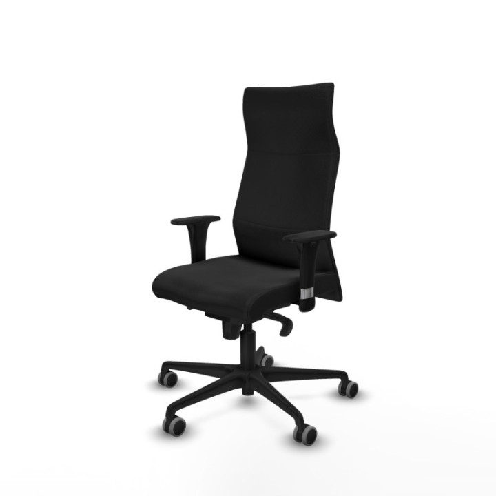 Albacete dirección sincro similpiel negro brazos 1D cromados base nailon ruedas 65 engomadas