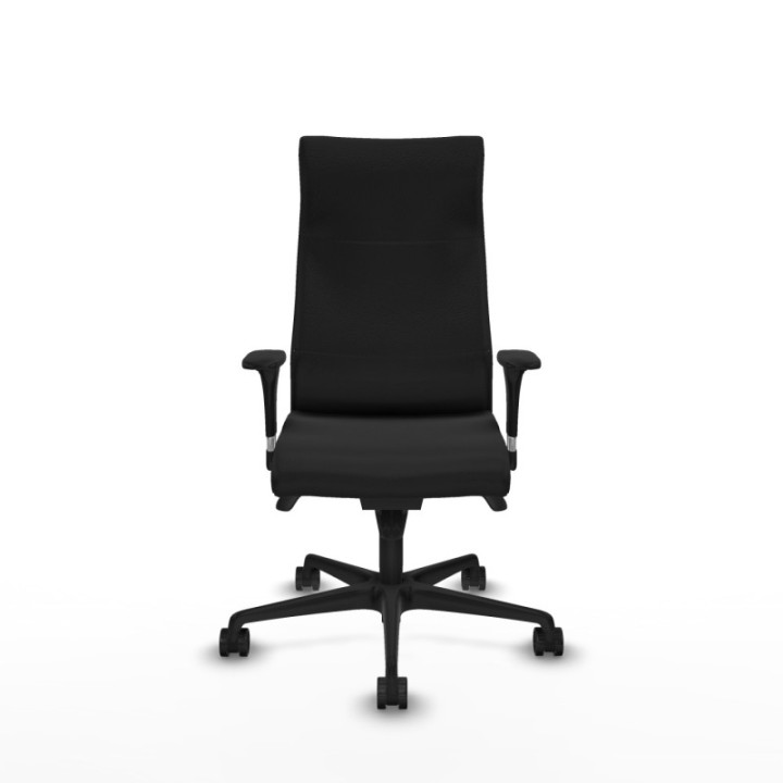 Albacete dirección sincro similpiel negro brazos 1D cromados base nailon ruedas 65 nailon