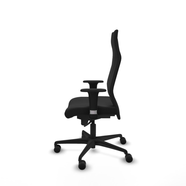 Albacete dirección sincro similpiel negro brazos 1D cromados base nailon ruedas 65 nailon