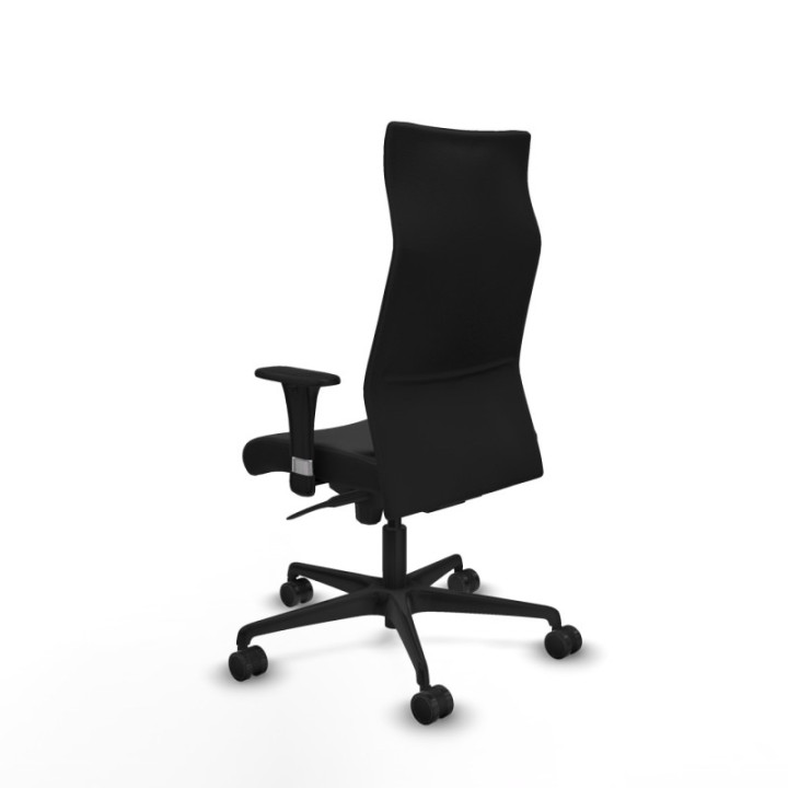 Albacete dirección sincro similpiel negro brazos 1D cromados base nailon ruedas 65 nailon