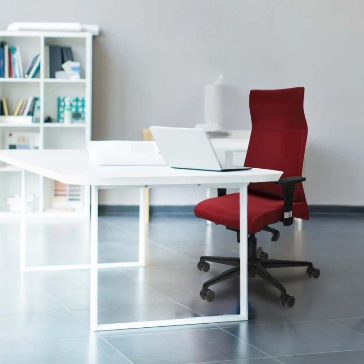 Albacete dirección sincro similpiel negro brazos 1D cromados base nailon ruedas 65 nailon