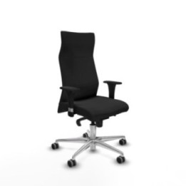 Albacete dirección sincro similpiel negro brazos 1D cromados base aluminio ruedas 65 engomadas